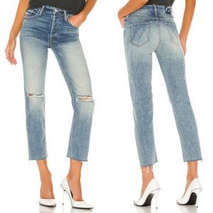 MOTHER The Tomcat Ankle Fray Straight Leg Mom Jean